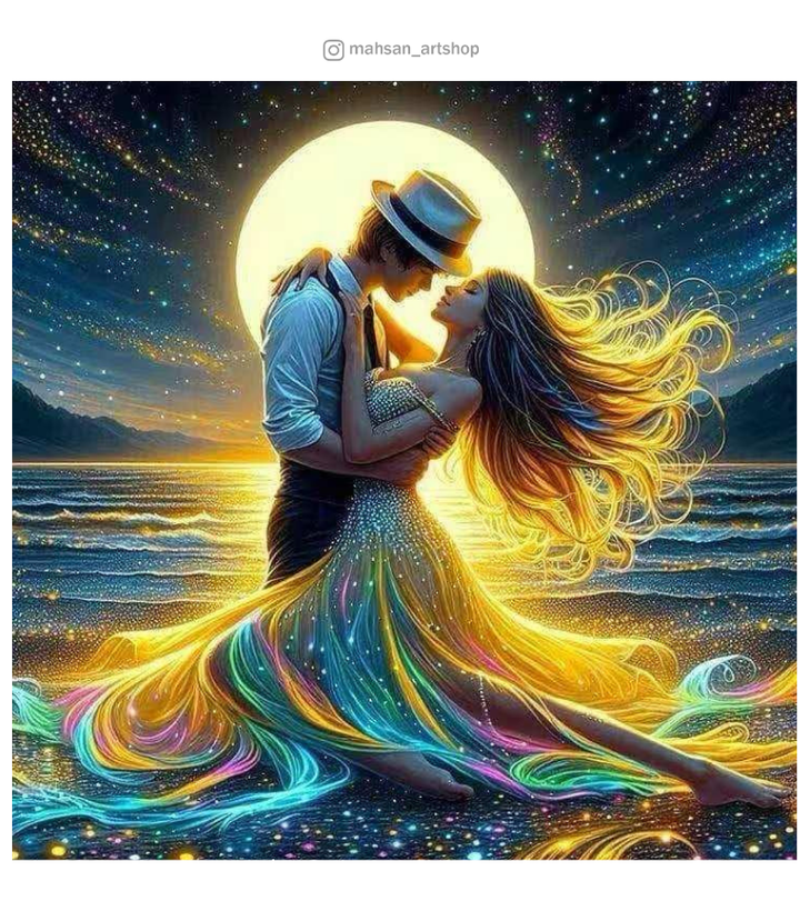 نقاشی الماسی بومی ۴۰ در ۵۰ طرح عشق