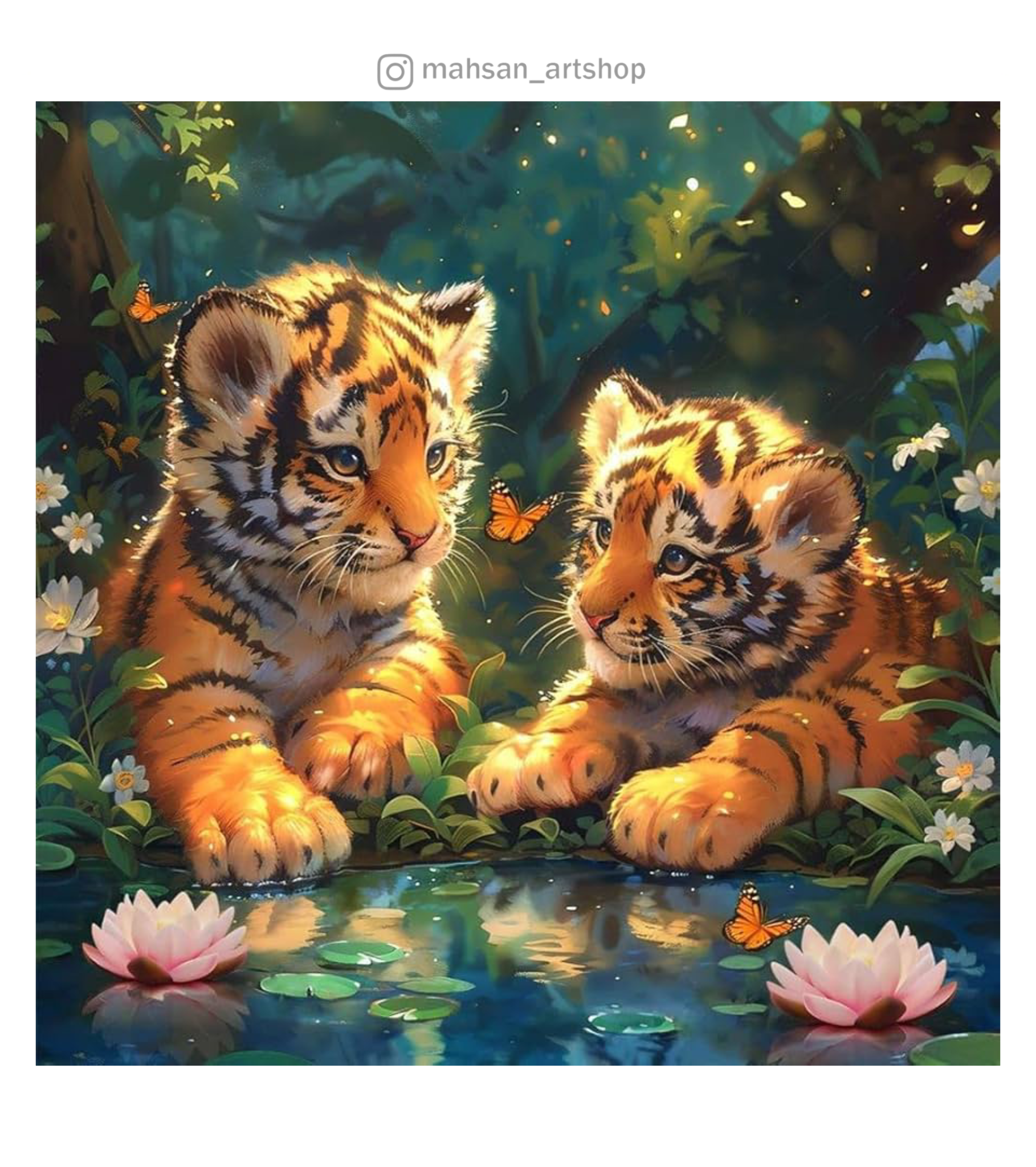 نقاشی الماسی رولی 30 در 30 طرح ببر