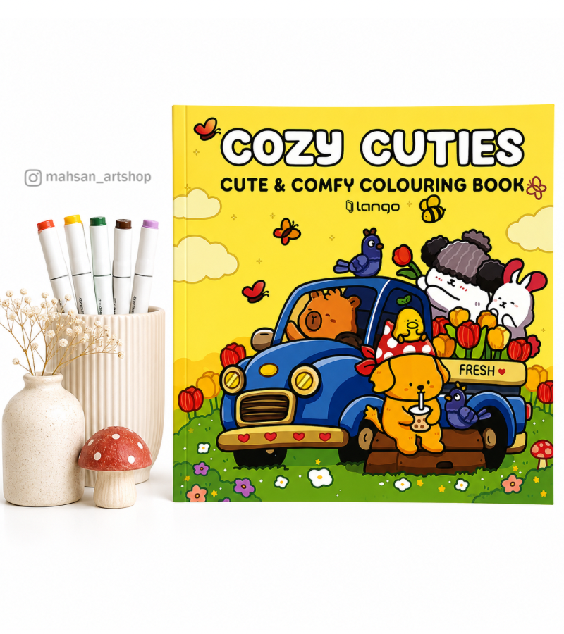دفتر رنگ آمیزی cozy cuties با ۴۸ طرح