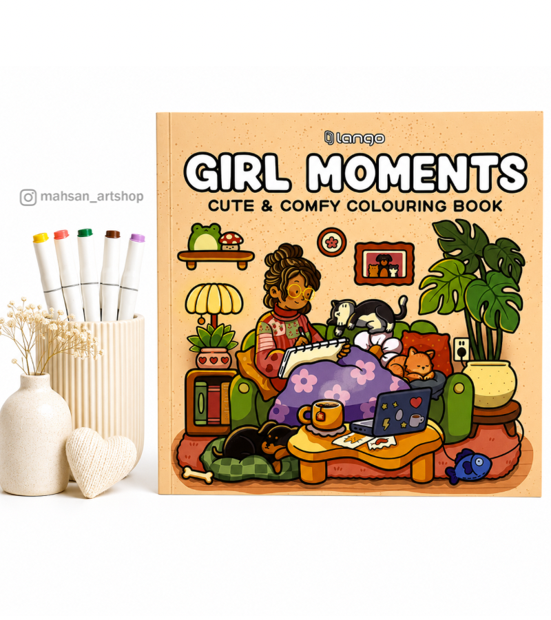 دفتر رنگ آمیزی girl moments با ۴۸ طرح