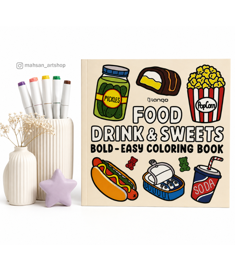 دفتر رنگ آمیزی Food با ۴۸ طرح