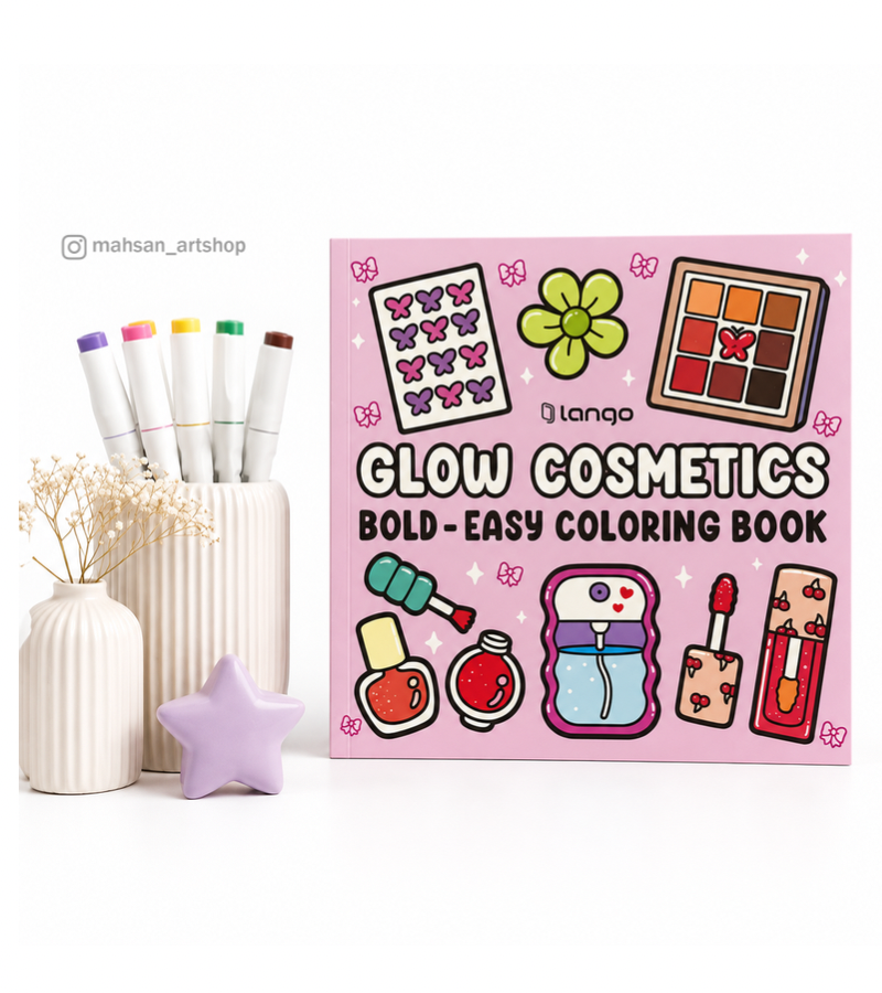دفتر رنگ آمیزی Glow cosmetics با ۴۸ طرح
