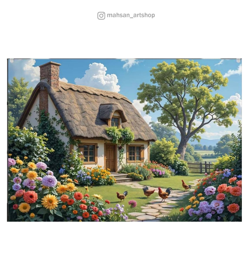 نقاشی الماسی بومی ۳۵ در ۴۵ طرح مزرعه