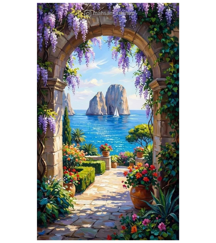نقاشی الماسی بومی ۳۵ در ۴۵ طرح جزیره